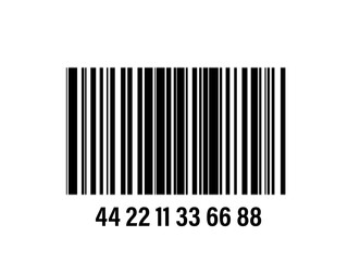sample barcode with numbers, black stripes on white background, Illustration image