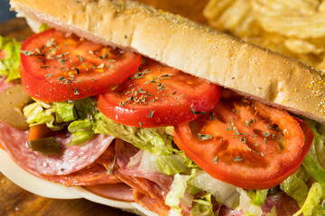 Homemade Cold Cut Italian Sub Sandwich