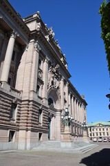 Fototapeta na wymiar The Swedish parlament in Stockholm, Sweden 