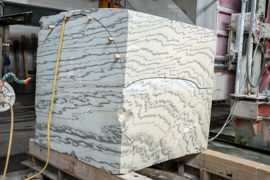 cutting granite stone