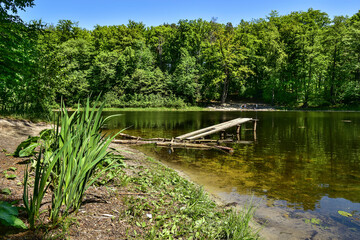 Fototapeta premium Otominskie Lake near Gdańsk, Poland. Beautiful spring landscape 