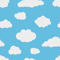 seamless pattern cloudy sky simple vector illustration