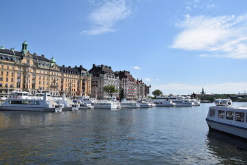 Fototapeta na wymiar View over Stockholm, Strandvägen, Sweden 