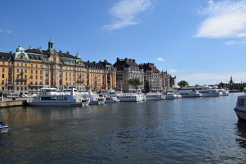 Fototapeta na wymiar View over Stockholm, Strandvägen, Sweden 