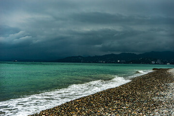 Storm in a summer in Batumi, Georgia