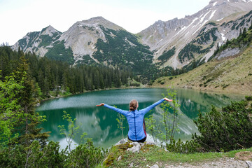 Enjoying the view of lake Soiernsee, Germany