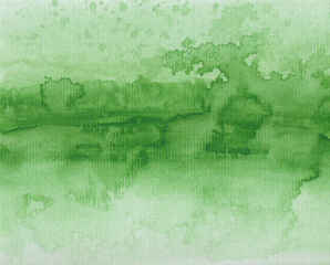 Green abstract watercolor texture background, plain green tones watercolor background.