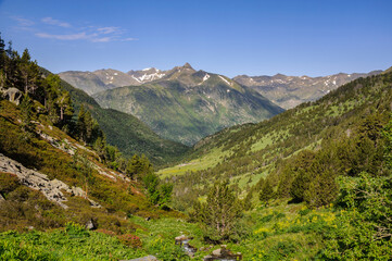 Fototapeta na wymiar Sorteny Valley, seen from the way up to the Pic de la Serrera (Andorra, Pyrenees)