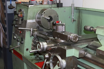 lathe in a mechanical workshop