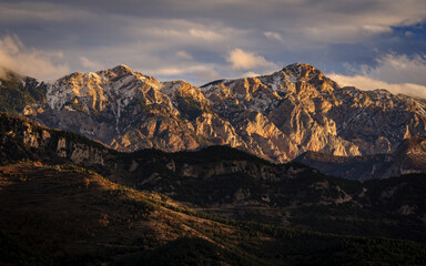 Sunrise over the Moixeró and Tosa d'Alp mountains (Berguedà, Catalonia, Spain, Pyrenees)