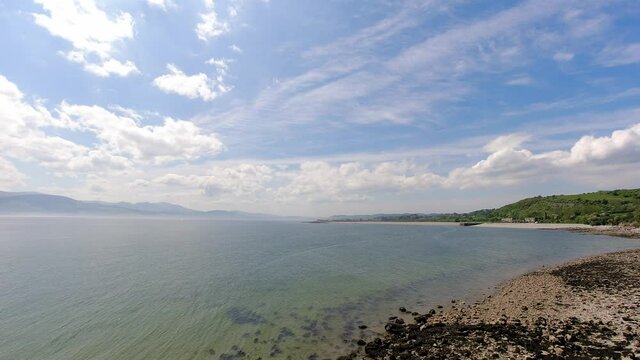 Clear transparent blue mountain ocean coastline time lapse scenic relaxing holiday getaway