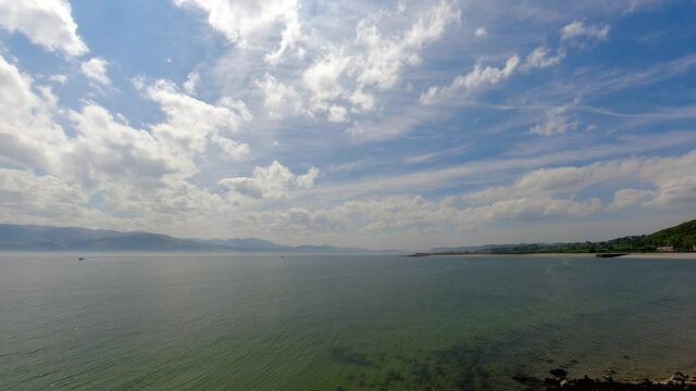 Clear blue mountain transparent ocean coastline time lapse scenic relaxing holiday getaway