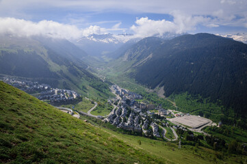 Views of the Aran valley from Baqueira (Aran Valley, Catalonia, Pyrenees, Spain)