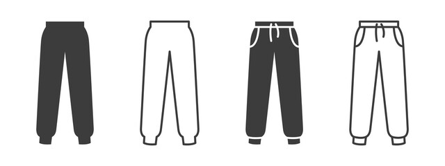 Pants icons. Sport pants or pants signs. Clothing symbol. Vector illustration