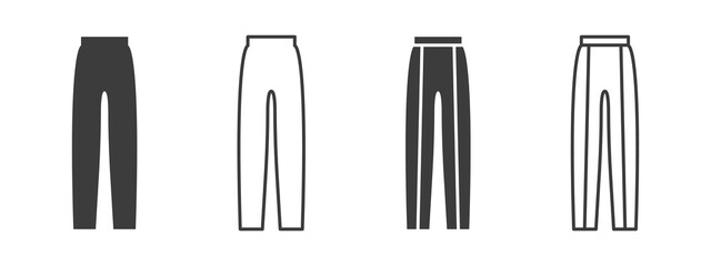 Pants icons. Women's pants signs. Clothing symbol concept. Vector illustration