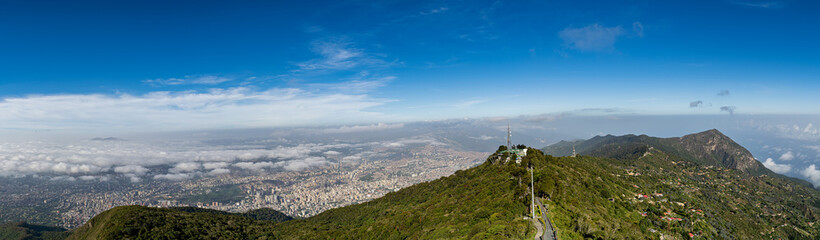 Obraz premium Aerial view of Caracas city from the top of a mountain. Caracas, Venezuela