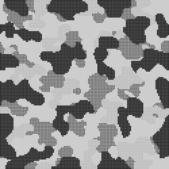 Fototapeta na wymiar Camouflage pattern background vector. Military camouflage texture seamless pattern. Vector illustration. gray halfton
