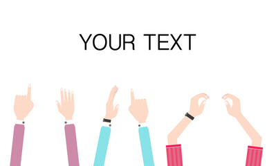 arm and hands on white background style office top view.vector ,illustration.