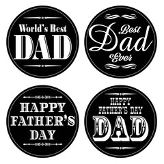 fathers day graphics on black circles