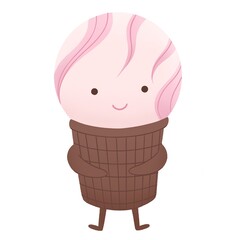 strawberry ice cream in a chocolate cup
