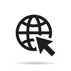 Go to web icon on white background.