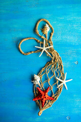 Naklejka premium Summer background with tropical decor