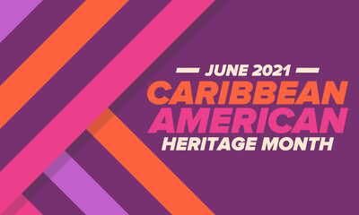 Caribbean American Heritage Month in June. Culture Month to the people of America. Celebrate annual with festival. Happy holiday. Poster, card, banner and background. Vector illustration