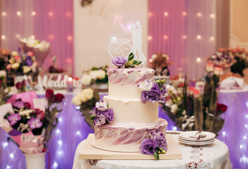 wedding cake newlyweds