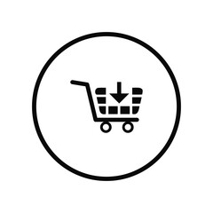 creative cart icon in circle vector