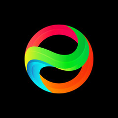 Vector Logo Initial Letter O with gradient colorful