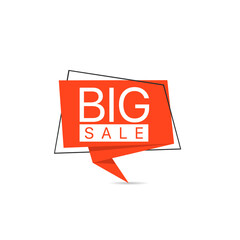 Big sale red paper label Vector illustration