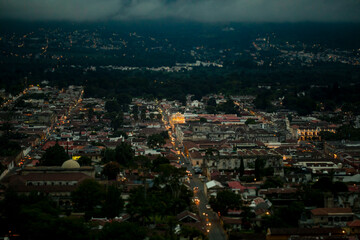 Fototapeta na wymiar Paisaje Ciudad Colonial La Antigua Guatemala 