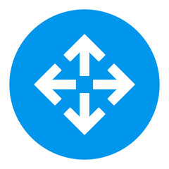 Obraz premium Four arrows pointing from the center glyph icon