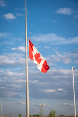 Canadian flag at half mast