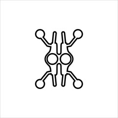 Alien ship line icon. Simple style space science poster background symbol. Logo design element. T-shirt printing. Vector for sticker.