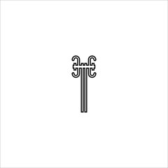 Electric pole line icon. Simple style energy industry poster background symbol. Logo design element. T-shirt printing. Vector for sticker.