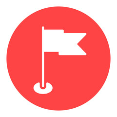 Flag GPS pin vector glyph icon. Navigation sign
