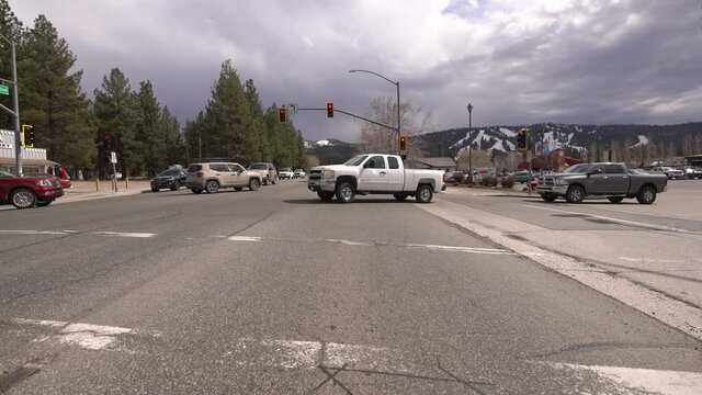 Hyperlapse Driving Time Lapse Big Bear City Ski Resort San Bernardino Mountains California USA