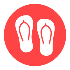 Flip Flops vector white glyph icon. Summer sign