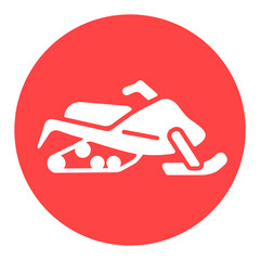 Snowmobile vector white glyph icon design isolated