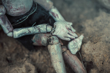 Obraz premium creepy hand made doll