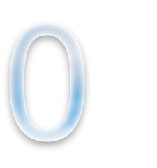 typographic number 0 filled with an image of clouds on a transparent background..