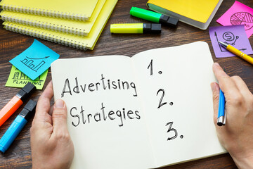 Advertising Strategies are shown on the photo using the text