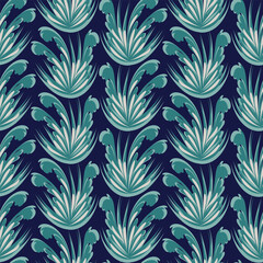Fototapeta na wymiar Vector damasc floral ornament seamless pattern background