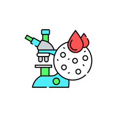 Microscope research line color icon. Diabetes. Medical equipment