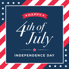 Happy Birthday America, 4th of July Banner, Fourth of July, Holiday Banner, Independence Day Background, July 4th Background, 4th of July Background, Parade Background, Patriotic Banner Vector
