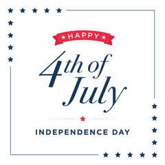 Happy Birthday America, 4th of July Banner, Fourth of July, Holiday Banner, Independence Day Background, July 4th Background, 4th of July Background, Parade Background, Patriotic Banner Vector