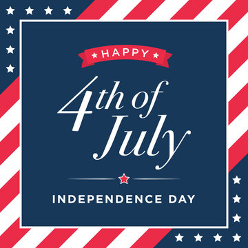 Happy Birthday America, 4th Of July Banner, Fourth Of July, Holiday Banner, Independence Day Background, July 4th Background, 4th Of July Background, Parade Background, Patriotic Banner Vector