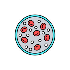 Blood glucose line color icon. Diabetes. Structural chemical formula