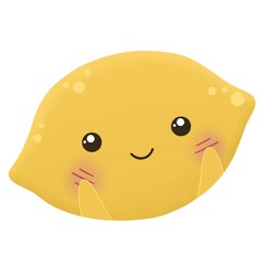 cute lemon with pink cheeks